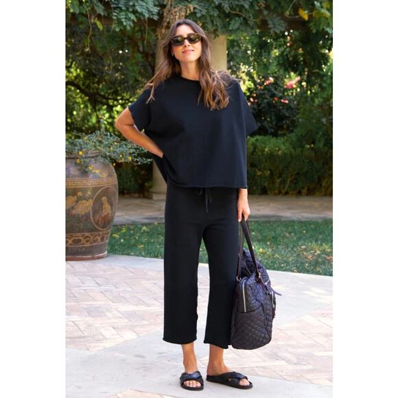 Frank & Eileen GREECE TRAVEL SET Olive Capelet Catherine Pants Navy M NWT $382 - Picture 1 of 10